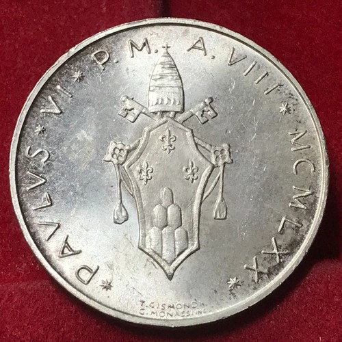 PAUL VI 500 LIRE 1970 ROM NUMISMATISCH PÄPSTLICH SILBERMÜNZE VATIKANSTADT