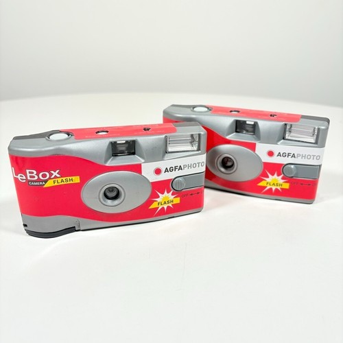 2X Unboxed AGFA Photo LeBox Disposable Cameras 27 Exposures Exp 06/2025
