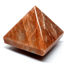 47mm Peach Moonstone Pyramid Natural Sparkling Holistic Sheen Crystal - India