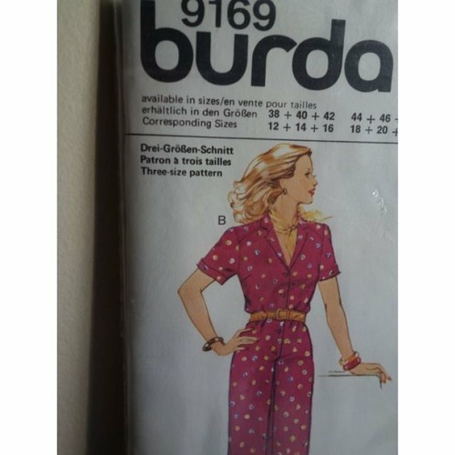 VESTIDO Burda patrón costura 9169 Misses, sin cortar vintage talla 12-16 - Imagen 4 de 5