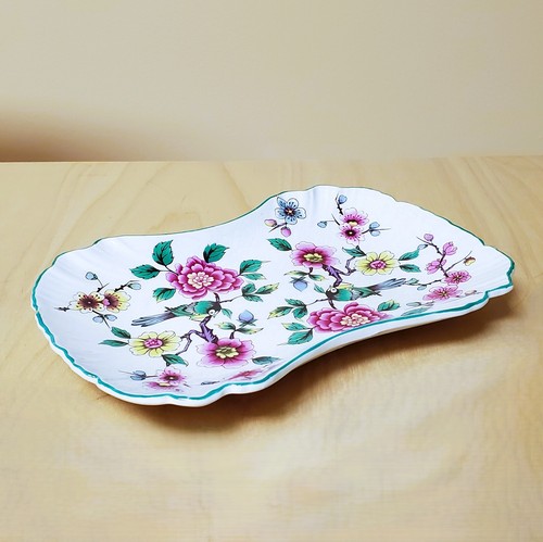 James Kent Old Foley Chinese Rose Pickle Dish Tray VINTAGE Floral 7 1/2" Pottery - Picture 3 of 6