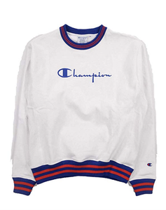 champion reverse weave yarn dye trim crew neck sweatshirt