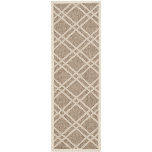 SAFAVIEH Indoor Outdoor CY6923-242 Courtyard Brown / Bone Rug - Picture 5 of 22