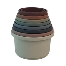 Mushie Stacking Cups Made in Denmark Bath Water Toy Stem 8 Cups