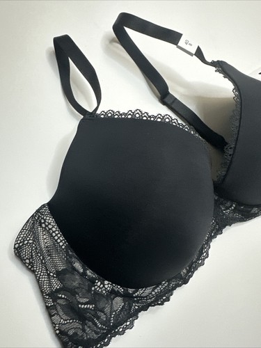 CALVIN KLEIN Seductive Comfort Light Lace Demi 40B Bra QF6394-001 Black NEW - 第 4/7 張圖片