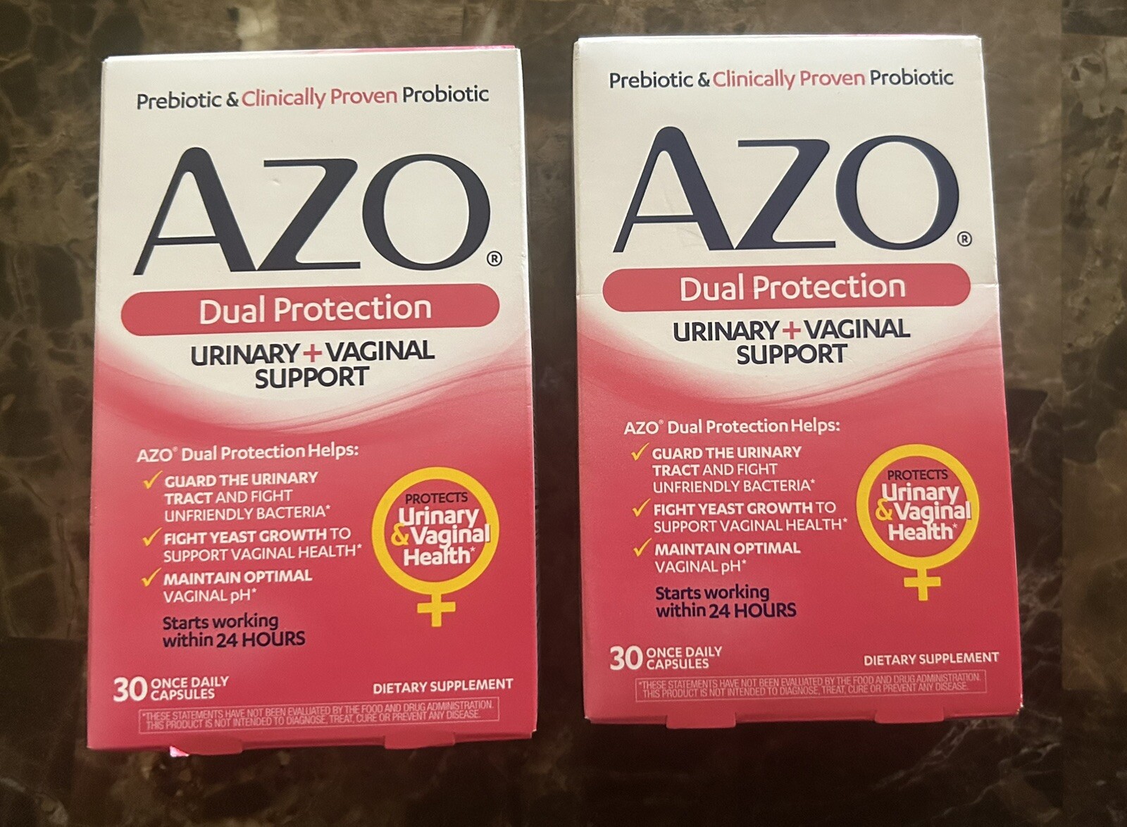 (2 Box) AZO Dual Protection Urinary + Vaginal Support Total of 60