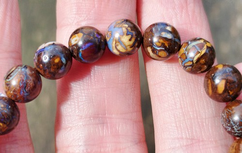 16.73g TOP rarissime bracelet Opale Boulder matrix perles 8mm - Imagen 5 de 10