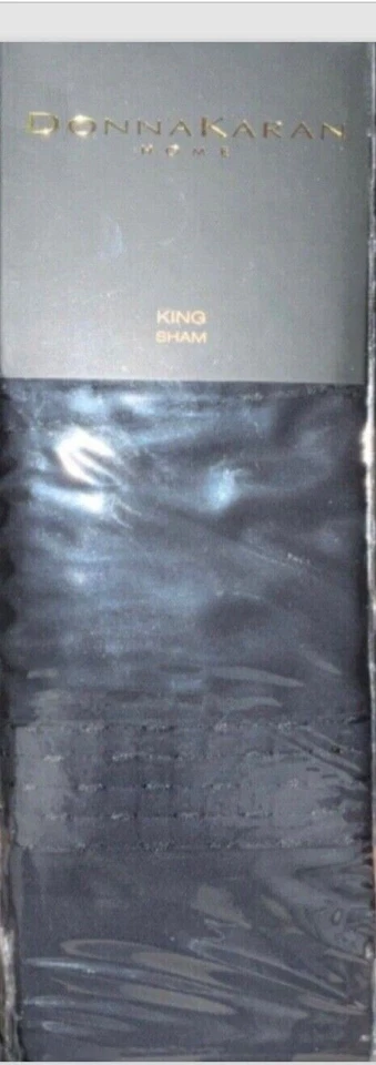 Donna Karan Essentials Silky Stripe Collection Pillow Sham - NWT - Black - King - Image 2 of 2