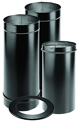 DuraBlack Ofenrohr-Set, Schwarz einwandiger Edelstahl, 6 Zoll - Bild 1 von 1