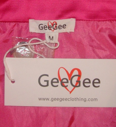 GeeGee Women Blazer Jacket size M Satin Silky Deep Pink - Picture 4 of 5