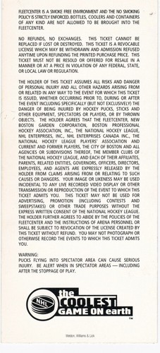 Boleto del Juego de Estrellas de la NHL 1996 autografiado por Ray Bourque con 96 Jugador Más Valioso Boston Bruins - Imagen 3 de 3