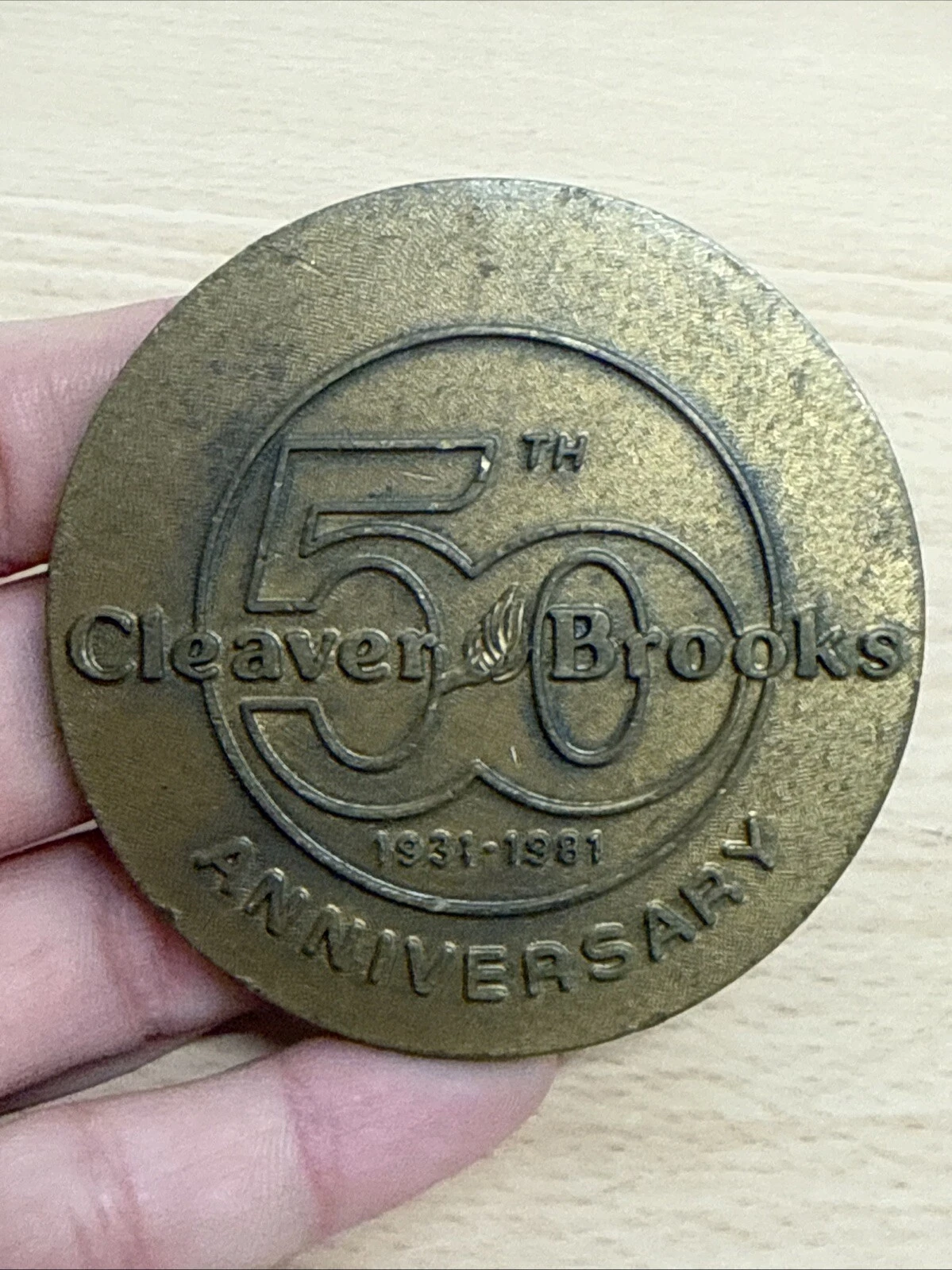 Médaille 50th Cleaver Brooks Anniversary 1931 1981 Avec Poinçon