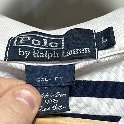 Polo Ralph Lauren Golf Fit Polo Shirt Mens Large Stripe Short Sleeve Cotton - Picture 4 of 7