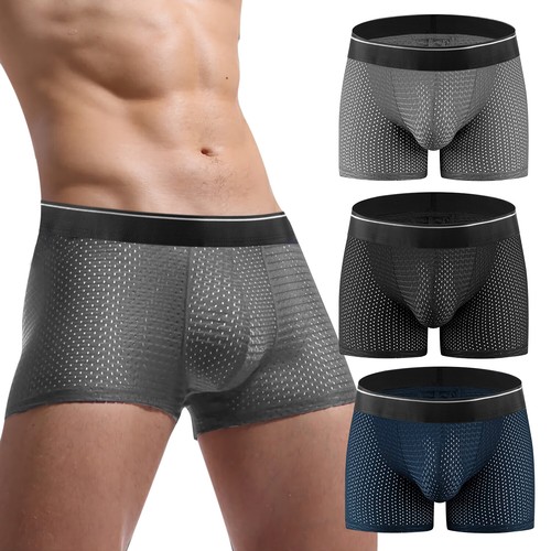 Men 3 Pack Panties Underwear Moisture-Wicking Stretch Comfort Soft Boxer Briefs - Picture 27 of 47