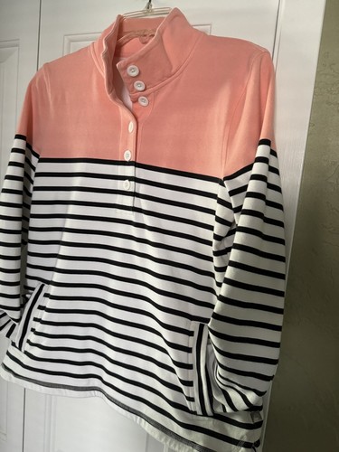 Talbots Activewear Shirt Sweatshirt Women’s Size Medium Half Button Lightweight - Picture 10 of 10