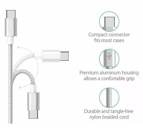 2-Pack Nylon Braided USB Type-C 3.1 Data Sync Fast Charging 6-ft Cables Samsung - Picture 5 of 8