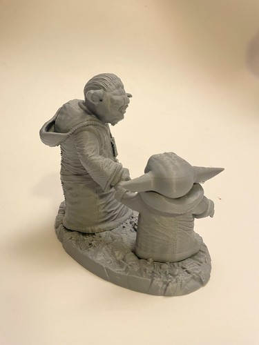 3D Printed Yoda and Baby Yoda Grogu Diorama Star Wars The Mandalorian Figure - Picture 7 of 9