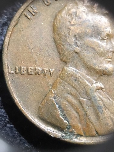 Lincoln 1945 error del centavo de trigo - cáscara de laminación - inv#5628 - Imagen 2 de 3