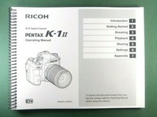 Pentax K-1 II Operating Manual: 140 Pages - Coil Bound  Protective Covers 