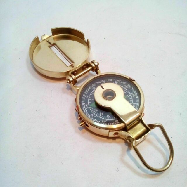Vintage Solid Brass Nautical British Military Compass Lensatic Pocket Compass Vintage Solid Brass Nautical British Military Compass Lensatic Pocket Compass