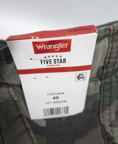 Wrangler CAMO Cargo Shorts NEW Rip-Stop Stretch Relaxed Fit Tech Pocket Men 48 - Picture 5 of 7