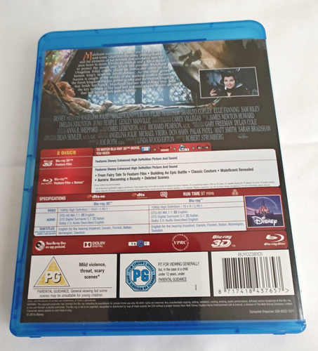 Disney's MALEFICIENT 3D + 2D Blu-Ray * "Angelina Jolie" * 2 Disc Set * Like New - Picture 7 of 7