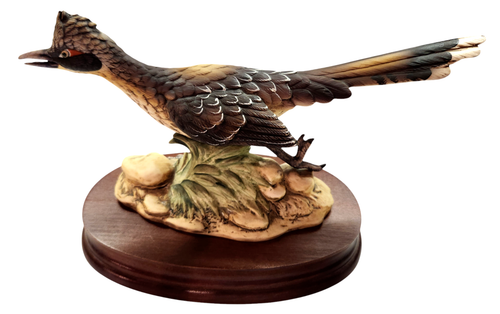 Vintage Andrea von Sadek handbemalte Porzellan Roadrunner Vogel Figur mit Sockel