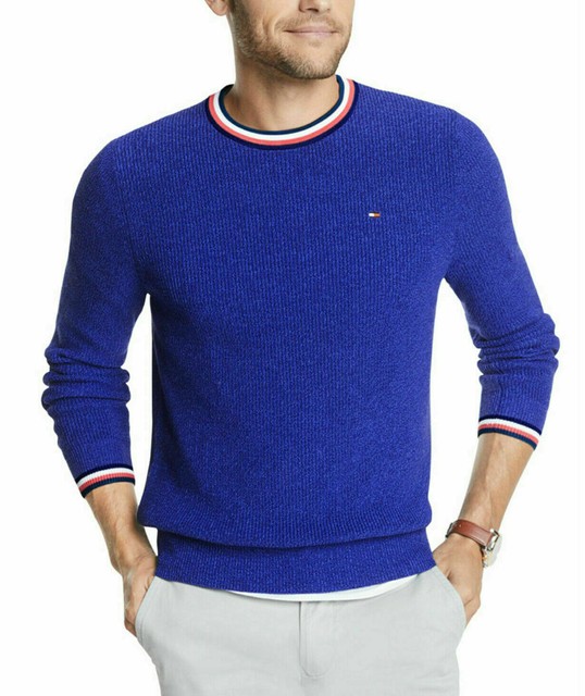 Tommy Hilfiger Mens Classic Cable Crew Neck Sweatshirt