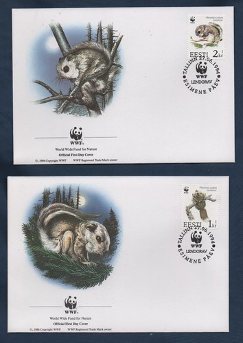 ESTONIA 1994 WWF ANIMALI IN VIA DI ESTINZIONE FIRST DAY COVER - Picture 2 of 2
