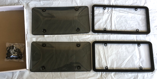 2 Stück Klar Nummernschild Abdeckungen Halter & Rahmen US Standard mit Schrauben Kappen - Bild 10 von 10