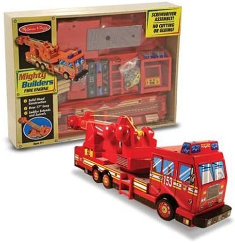 NEW Melissa Doug Deluxe Wooden Mighty Builders Fire Engine Truck - Bild 1 von 2