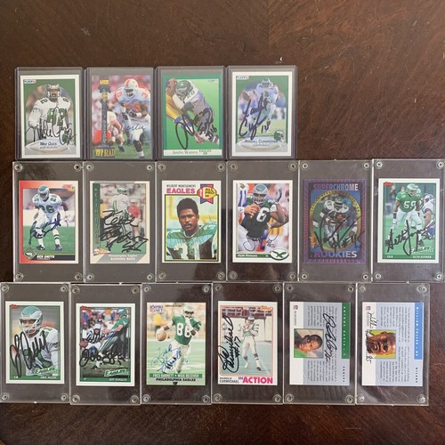 40 Vintage Philadelphia Eagles autographed photos & cards Collection Football - Picture 2 of 19