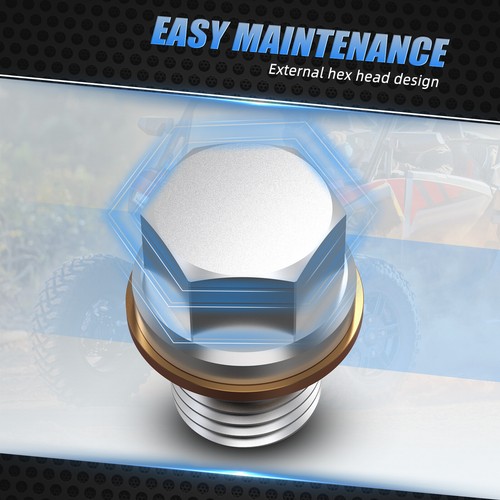 NICECNC M12 Oil Drain Plug With Washer For Polaris Ranger 570 700 800 #7052306 - Picture 3 of 8