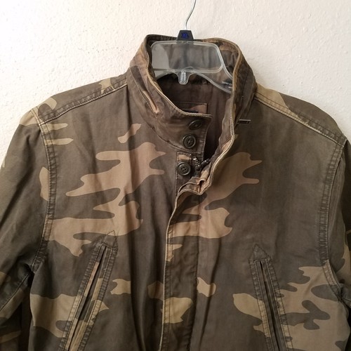 Gap Jacket Men Size M Camo Military Heavyweight Canvas Hood Coat 5284 - Picture 3 of 10
