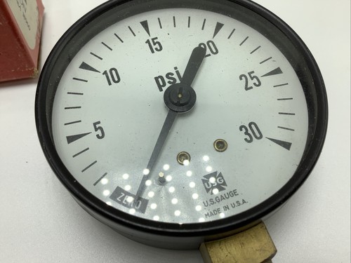 NEW US Gauge Ametek 0-30 PSI Pressure Gauge 2.75 in Dial USA  box NOS - Picture 3 of 12