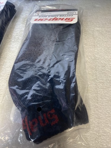 BLACK Snap-on Tools Ankle Socks Large (Size 7-12) Made in USA! *6 Pairs* - Picture 3 of 4