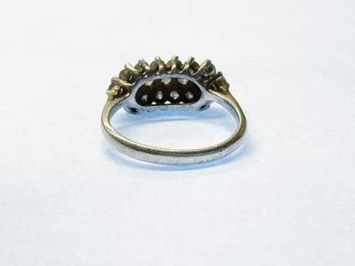 VINTAGE MASSIVES STERLINGSILBER DREIREIHIGES CZ EDELSTEIN-SET DAMENRING GRÖSSE N - Bild 4 von 5