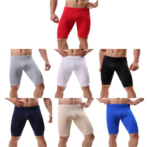 Men's Compression Shorts Athletic Bottoms Knee Length Leggings Swimming Trunks - Afbeelding 1 van 33