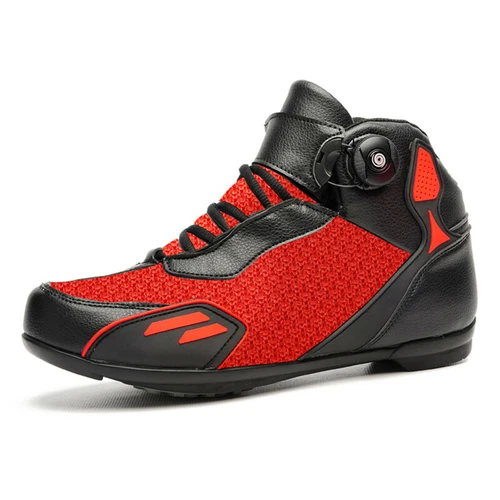 Professional Leather Motorcycle Boots Men Non-slip Bicycle Shoes Outdoor Sneaker - Picture 2 of 22