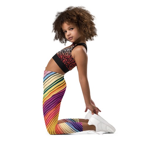 Kid's Colorful Stripe Leggings - Picture 3 of 29