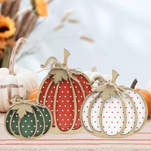 Fall Thanksgiving Decorations for Home - Fall Decor - 3Pcs Wooden Fall - Picture 4 of 6