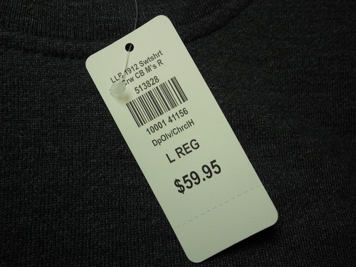 NEW LL BEAN large sweater L gray green rugby colorblock embroidered men's nwt - Picture 5 of 8