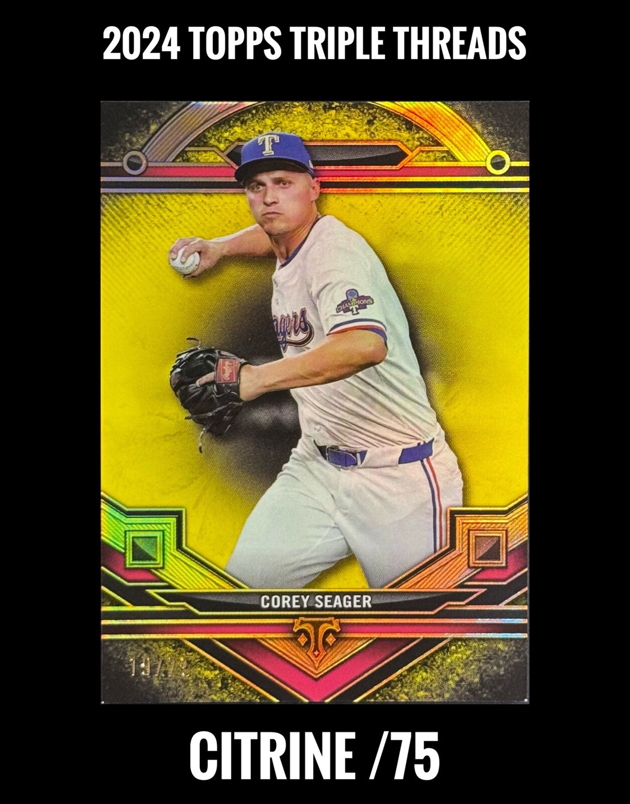 Corey Seager 2024 Topps Triple Threads #67 Citrine /75 Texas Rangers