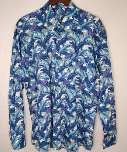 ALAN FLUSSER SIZE XL LONG SLEEVE BUTTON DOWN LOUD PATTERN SHIRT - Bild 3 von 13