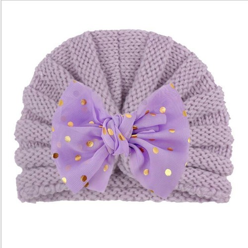 Säugling Baby Beanie Turban Mütze Mädchen Schleife Knoten Strickmütze Neugeborene Kinder Kopftuch - Bild 15 von 25