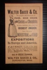 1895 Walter Baker & Co. Advertisement Dorchester, Mass.