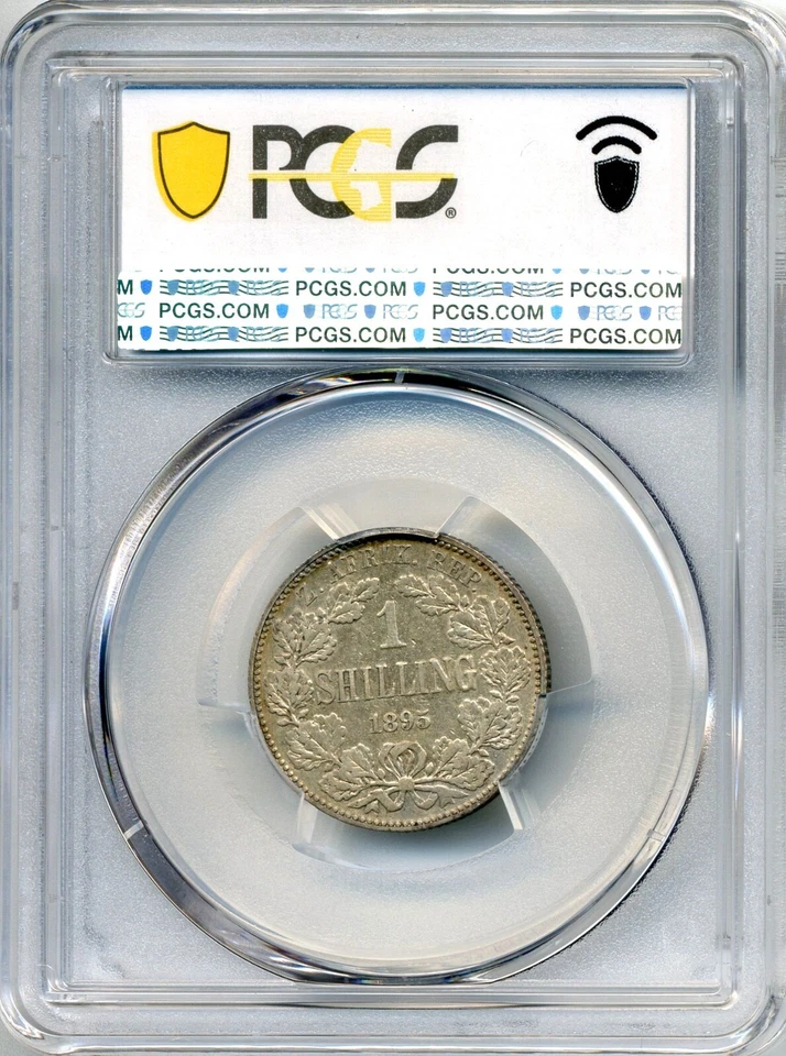 1895 South Africa 1 Shilling - Choice Very Fine, PCGS VF35 - Image 2 of 3