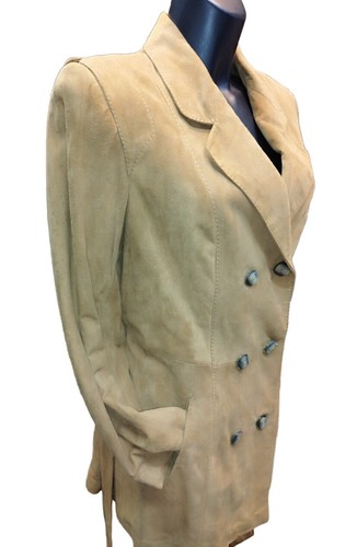 Damen Staubmantel Echtleder Wildleder 70er Jahre Gr. 42 - 44 Nappa Hi Q - Bild 11 von 48