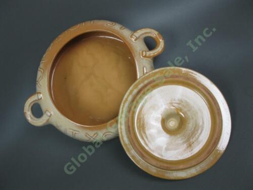 Vintage Frankoma Wagon Wheel Casserole 94V Horseshoe Bean Pot Desert Western Lot - Picture 4 of 8