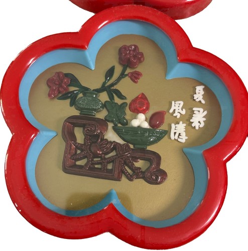 Chinese Jade Imitation Round Wall Art Plaque Old Stock With Box Mid-Century - Picture 6 of 7